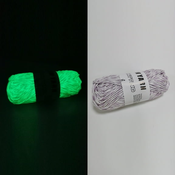 BAOPAI Glow in the Dark Yarn for Crochet Knitting DIY Arts and Crafts 2 Rolls 174ft Per Roll