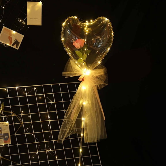 BAOPAI Glowing Rose LED Balloon Gift Decoration DIY For Wedding Party And Special Occasion To Create Lasting Memories With Long Lasting Lights And Inflatable To 13.78 Inches