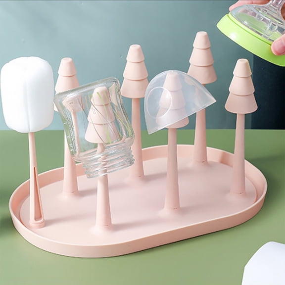 BAOPAI Good Cup and Bottle Drying Rack with Removable Drip Tray Space-Saving Organizer for Baby Bottles Glasses and Mugs Food-Grade ABS Material for Kitchen and Home Use