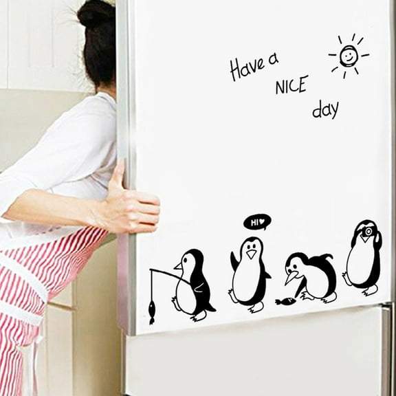 BAOPAI Have A Nice Day Penguin Wall Decal Vinyl Sticker For Home Kitchen Fridge Decor Art