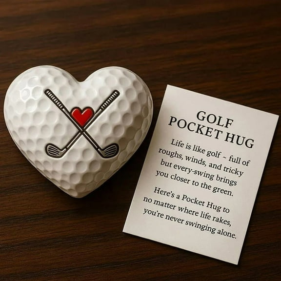 BAOPAI Heart Golf Pocket Inspirational Golf Ball Marker Motivational Support Gift for Golf Enthusiasts Birthday Souvenir