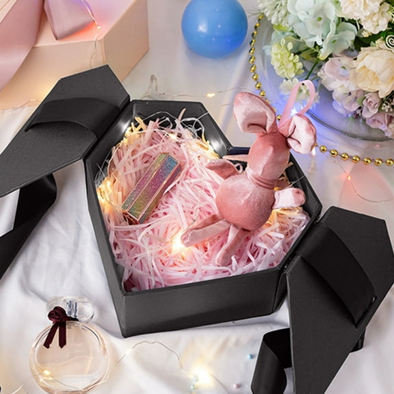 BAOPAI Heart Shaped Gift Box with Ribbon Bow for Wedding Valentine's Day Holiday Large Capacity Decorative Present Box