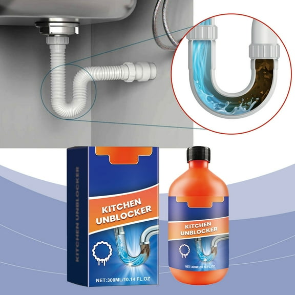 BAOPAI Heavy-Duty Drain Cleaner for Kitchen Sink Toilet and Sewer Lines - Powerful Clog Remover with Odorless Formula - Safe for PVC ABS Copper and Iron Pipes - 300ml