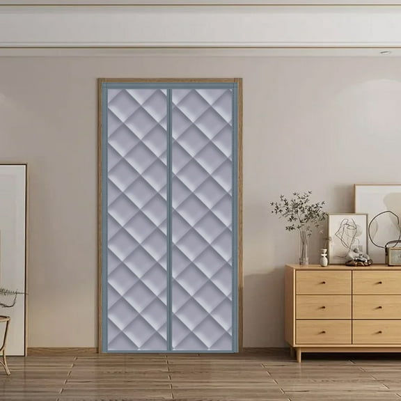 BAOPAI Heavy Duty Magnetic Insulated Thermal Door Curtain With Quilted Design For Winter Draft Protection On Front Door Garage Or RV