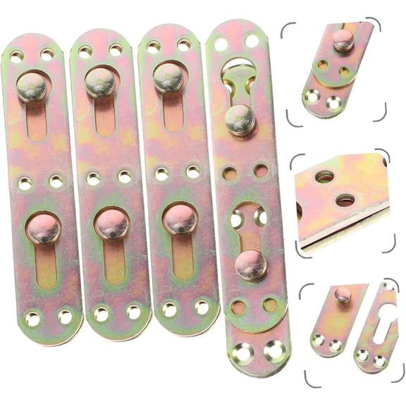 BAOPAI Heavy Duty Rust-Resistant Iron Bed Rail Bracket Enduring Furniture Corner Connector Hinges Easy Assembly Sturdy Mounting For Home Bedroom Furniture Installation