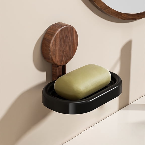 BAOPAI Household Bathroom Wall Mounted Soap Holder with Suction Cup No Drill Installation Efficient Drainage to Keep Soap Dry Anti-Slip Design for Secure Storage