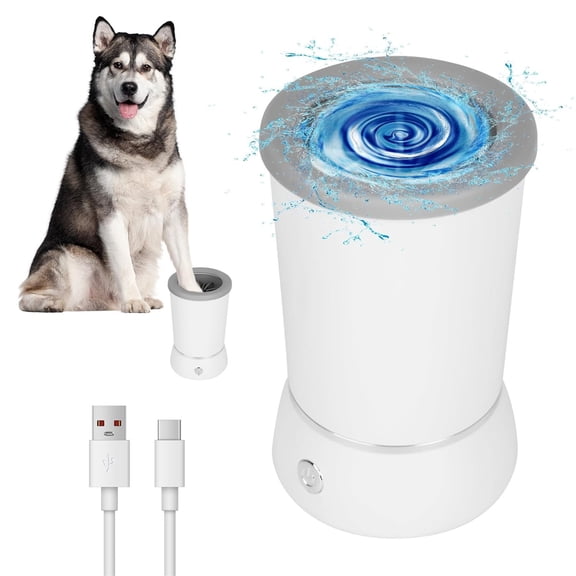 BAOPAI Household Pet Foot Washer for Dogs and Cats | Deep Cleaning Paw Cleaner with Soft Brushes Non-Slip Design Effortless Press Button for Home Use