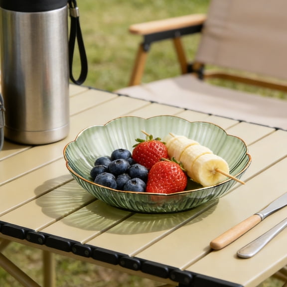 BAOPAI Indestructible Plastic Fruit Plate with Smooth Glossy Surface Elegant for Home Decor Snack Serving Tray Multipurpose Use for Indoor and Outdoor