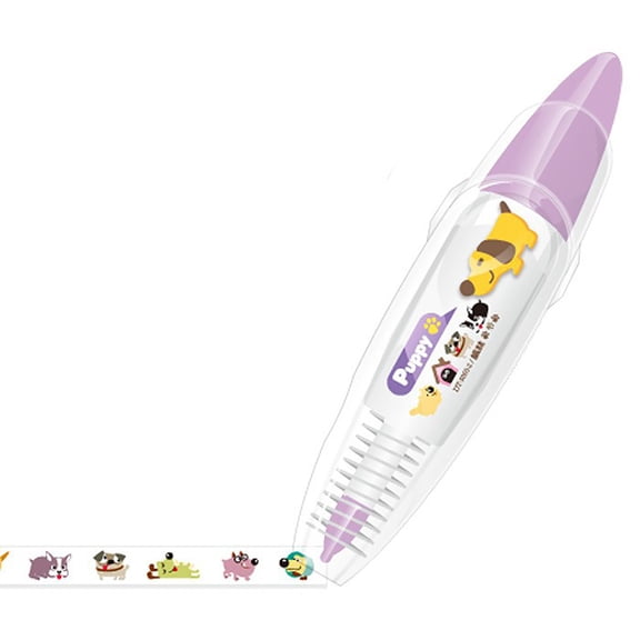 BAOPAI Infinite Refill Press-Type Decorative Correction Tape Pen for Artists and Planners with Cute Animal Designs