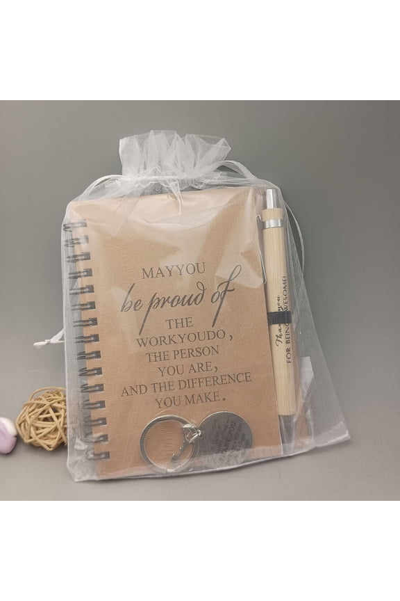 Inspirational Ballpoint Pen Notebook and Keychain Gift Set - Motivational Present for Work School and Everyday Life to Inspire and Encourage