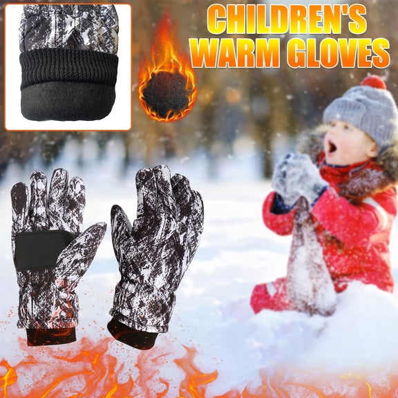 BAOPAI Kids Winter Gloves Windproof Mittens for Snow Sports Skiing and CyclingWarm and ComfortableAges 7-12 Years