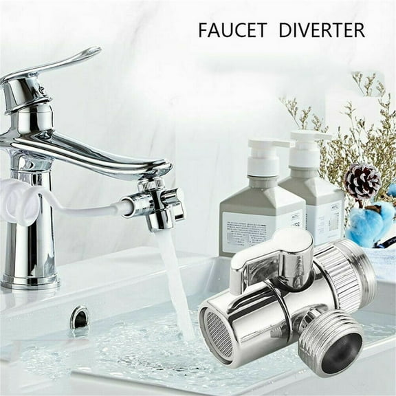 BAOPAI Kitchen Sink Faucet Adapter Splitter Diverter Valve with Quarter Turn Handle for Easy Water Flow Switching and Rust Resistant Alloy Construction