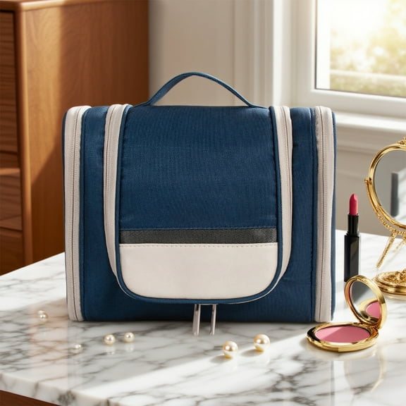 BAOPAI Large Capacity Portable Travel Toiletry Bag with Double Opening for Business TripsCosmetic and Toiletry Storage Organizer