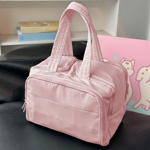BAOPAI Large Capacity Waterproof Makeup Toiletry Organizer Bag for Women Travel, Portable Handheld Cosmetic Storage with Compartments for Toiletries and Cosmetics
