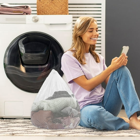 BAOPAI Large Mesh Laundry Bag with Drawstring Closure for Delicates Protection Extra Large Wash Bag for Blankets and Towels 19.68x27.55 Inches