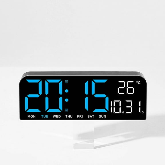 BAOPAI Large Screen Modern Multi Functional LED Alarm Clock with Temperature and Humidity Display Jump Seconds Countdown Silent Operation for Bedside and Desktop Use