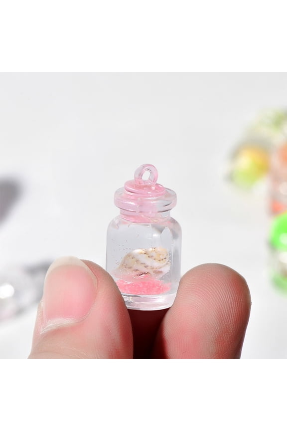 Luminous Acrylic Conch Drift Bottle with Seashells - Night Light for Romantic Decor Valentine's Day Gift Portable Keychain Pendant Desk Ornament for Home and Travel