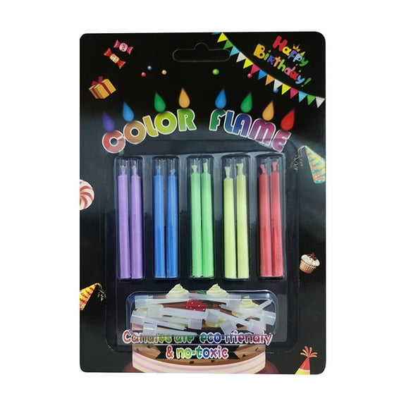 BAOPAI Magic Colored Flame Birthday Cake Candles Produces Bright Colorful Flames for Over 30 Minutes Ideal for Indoor and Outdoor Celebrations