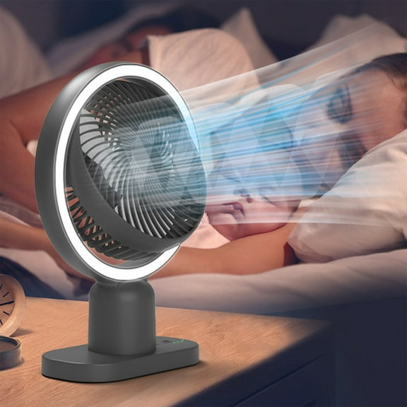 BAOPAI Mini USB Powered Desktop Fan with LED LightRechargeable Battery3 Adjustable SpeedsPowerful and Quiet for Home Office Desk Circulation