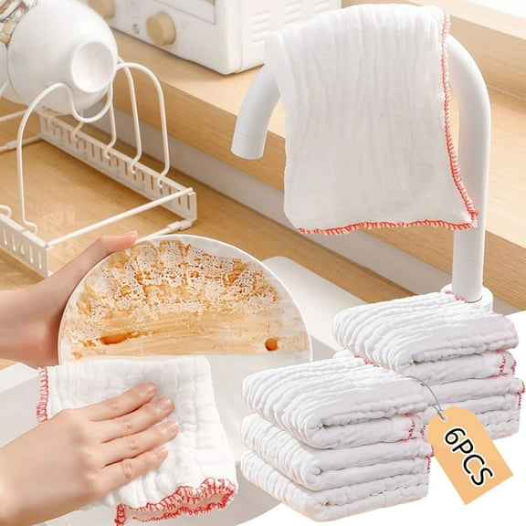 BAOPAI Multi-Purpose Thick Checkered Cleaning Cloth Absorbent Dishcloth for Kitchen Table and Bathroom Effectively Removes Oil Stains and Dirt