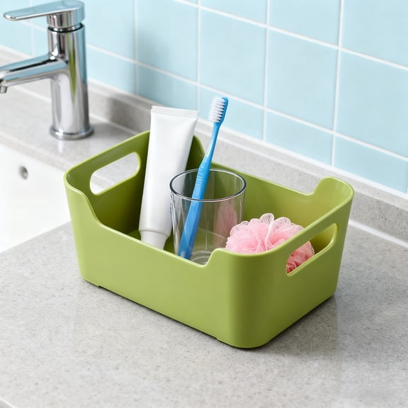 BAOPAI Multi-Specification Plastic Storage Box with Concave Opening and Handles for Kitchen Organization and Living Room Snack Storage