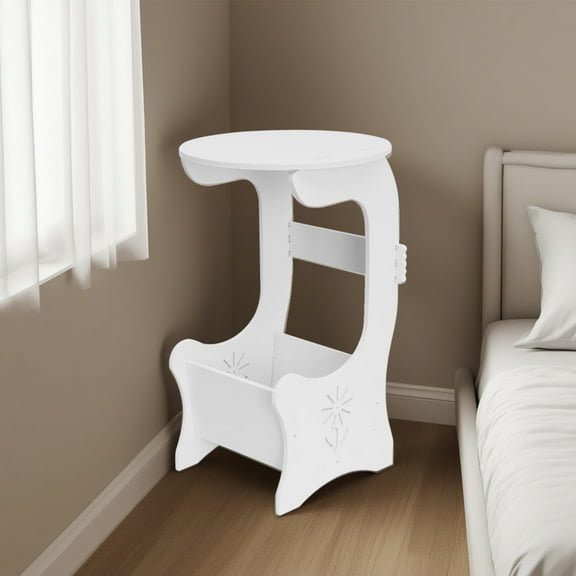 BAOPAI Multifunctional PVC Bedside Table with Sturdy ConstructionLightweight for Easy MobilityCompact Space-Saving Design Ideal for Small RoomsPerfect as Coffee Table or Sofa Side Table