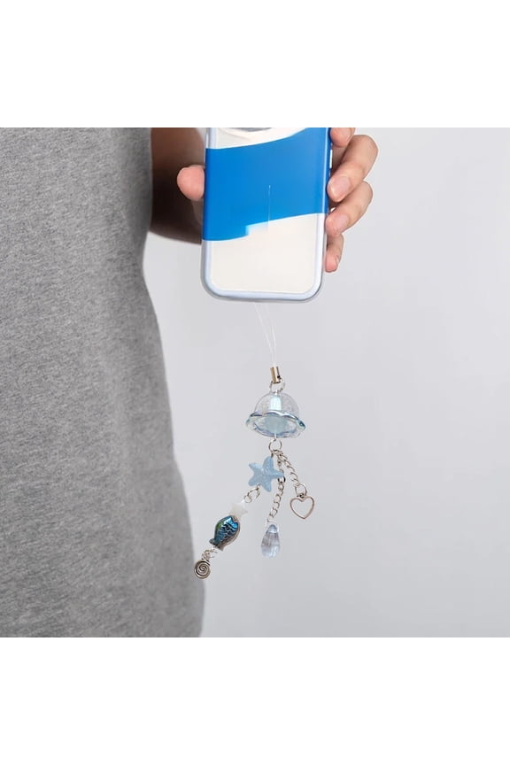 Multifunctional Wind Chime Phone Pendant with Beads and Bells for Bag Keychain Earphone Car Decoration Cute Summer Gift Idea