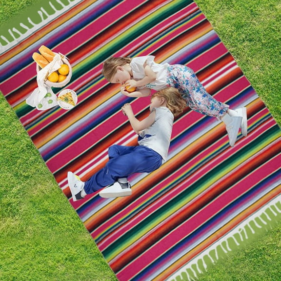 BAOPAI Multifunctional Woven Cotton Blanket For Home Outdoor Office Use As Tablecloth Table Runner Camping Mat Picnic Rug Multiple Size Options