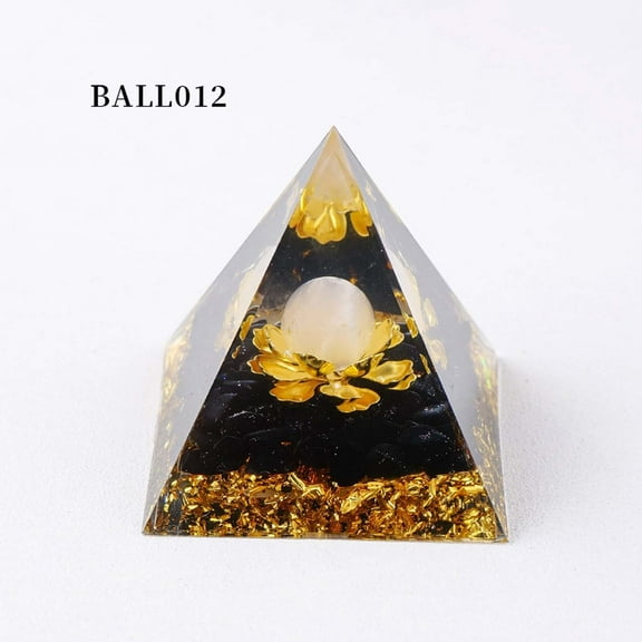 BAOPAI Natural Crystal Crushed Stone Pyramid Energy Tower for Home Decor Crafts and Bar Decoration 2 Inches Height Includes One Piece