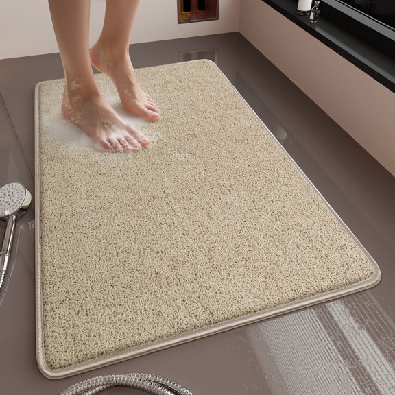 BAOPAI Non-Slip Absorbent Bath Mat with Soft Comfortable Surface for Bathroom and Bedroom Use 23.6x15.7 Inch