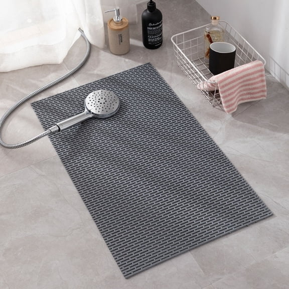 BAOPAI Non-Slip Shower Mat for Bathroom Safety Quick-Drying PVC Bath Mat with Grid Backing Ideal for Shower and Bathtub Use 31.5x15.7 Inches
