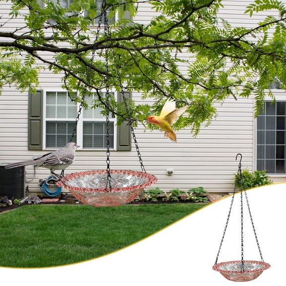 BAOPAI Outdoor Hanging Birds Feeder Enduring Shatterproof Reusable Easy Fill Clean Portable Design for Balcony Garden Bird Feeding Bathing