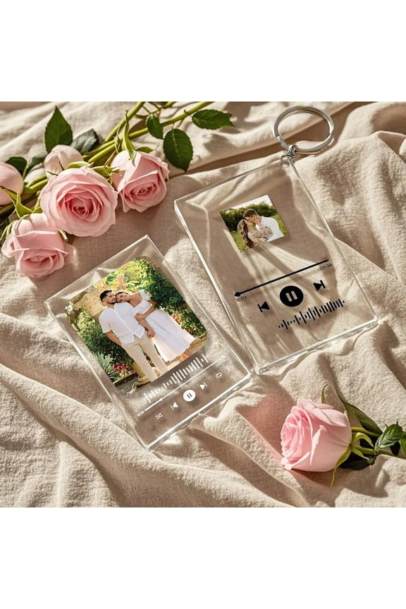 Personalized Acrylic Keychain with Custom Photo and Song Name Memory Gift for Birthdays Anniversaries and Special Occasions
