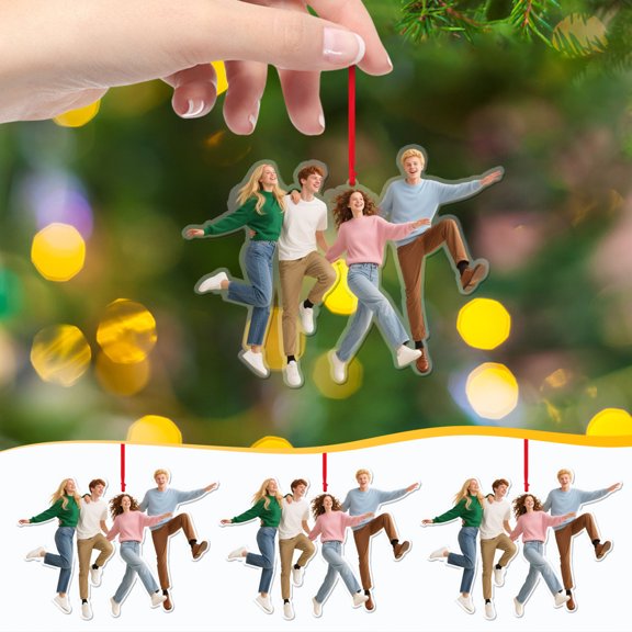 BAOPAI Personalized Acrylic Ornament Customizable with Photo and Text for Tree Decoration Holiday Party Hanging Pendant
