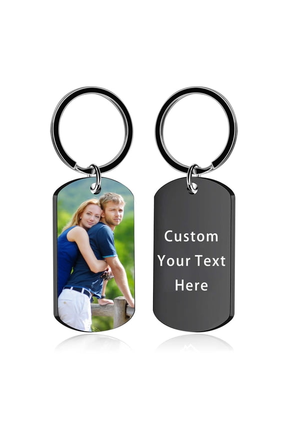 Personalized Custom Keychain with Picture and Text Engraved on Stainless Steel Durable Scratch Resistant Gift for Men Women for All Occasions