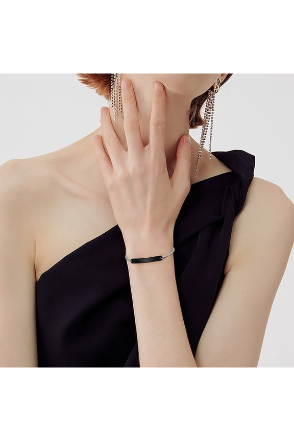 Personalized Engraved Stainless Steel Women's Bracelet with Mirror Polish Adjustable Chain for Daily Wear Ideal Gift for Birthday Valentine's Day