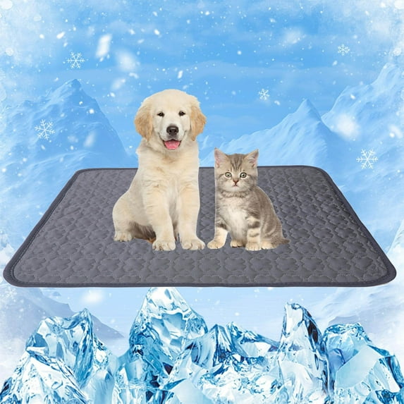 BAOPAI Pet Cooling Mat for Dogs and Cats Ice Silk Fabric Washable Cool Comfort for Bed Sofa Cars Seat and Floor Use Size 19.7x15.7 Inches