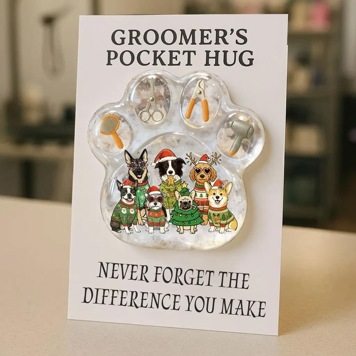 Image showcasing BAOPAI Pet Groomer Appreciation Pocket Card Set - Heartfelt Keepsake ...