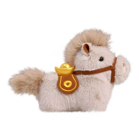 BAOPAI Plush Horse Toy with Gold Bars for Wealth and Good FortuneMeaningful Home Office Desk DecorLucky Charm Gift for Housewarming Birthday Business