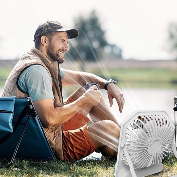 BAOPAI Portable Hangable Foldable Desktop Fan With 3 Speed Digital ...