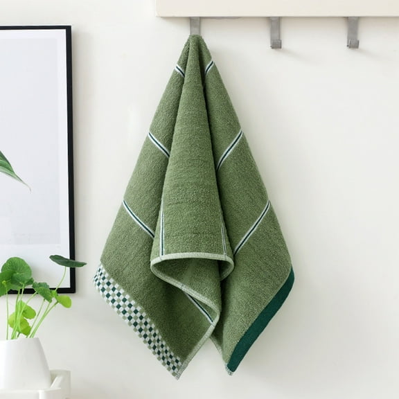 BAOPAI Premium Cotton Facial and Bath Towel, Ultra Soft Plush and Highly Absorbent for Quick Drying, Thick Striped Design Ideal for Gentle Skin and Hair Care, 13.39 x 29.53 Inches