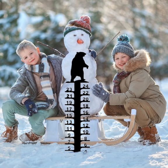 BAOPAI Premium Metal Snow Gauge Outdoor Winter Snow Measuring Stick with Anti Glare Coating for Easy Reading Accurate Snow Depth Measurement in Yards