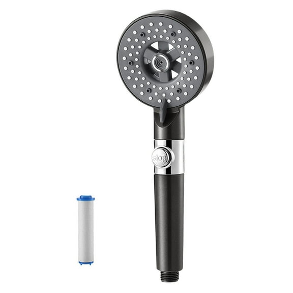 BAOPAI Pressurized Shower Head with Filter for Water Purification 5 Adjustable Spray Modes Self-Cleaning Nozzles Compatible with Standard Bath Faucets for a Relaxing Rain Shower