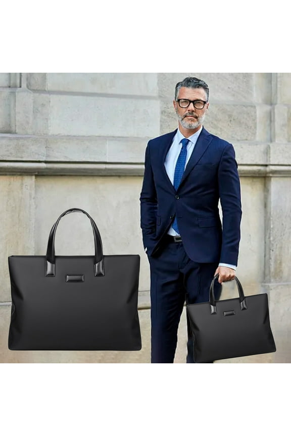 Professional Briefcase for Men Large Capacity Portable Document Bag with Multiple Compartments for Business Meetings Training and Fathers Day Gift