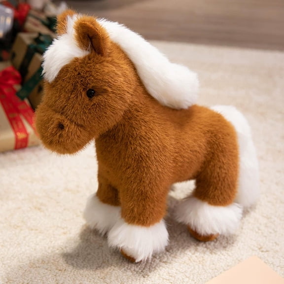 BAOPAI Realistic Plush Pony Doll Soft Cuddly Toy Year Of The Horse Home Office Decor Gift