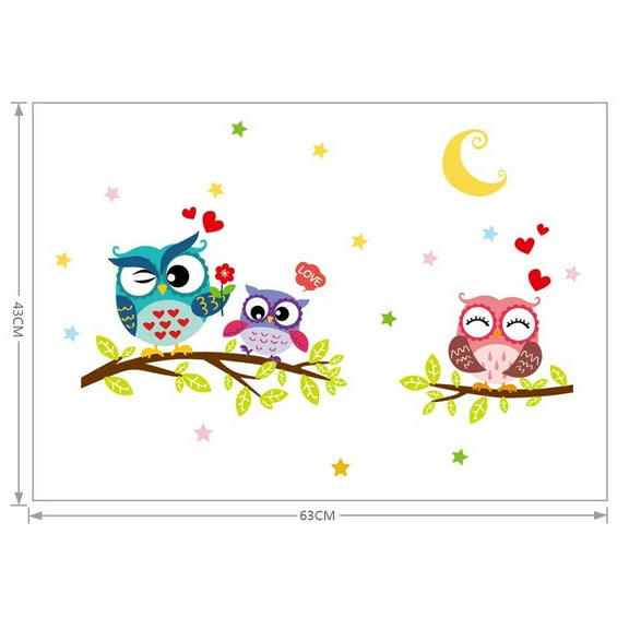 BAOPAI Removable Owl Wall Sticker Home Decor PVC Decal For Living Room Bedroom Study