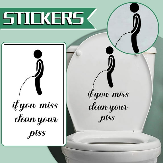 BAOPAI Removable Toilet Stickers for Bathroom Decor with Easy ...
