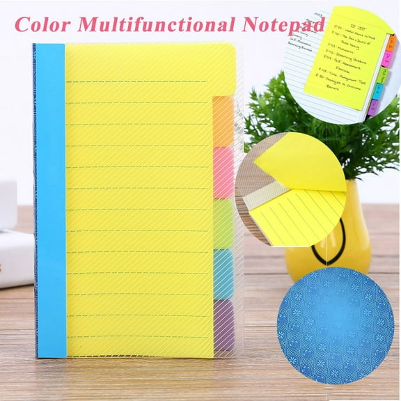 BAOPAI Repositionable Sticky Notes Notebook with 60 Ruled Pages Easy Flip Binding Water Based Adhesive for Office and Home Organization