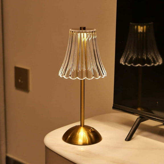 BAOPAI Retros Crystal Table Lamp Bedroom Bedside Lamp Atmospheres Lamp Rechargeable Stepless Dimming Night Light Creatives Atmospheres Lamp