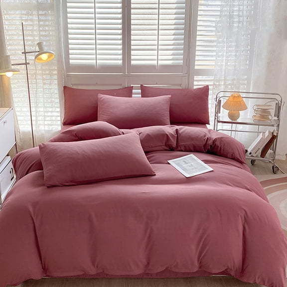 BAOPAI All Season Bedding Set 4 Piece Cotton Blend Sheet Set with Duvet Cover and Pillowcases for Queen Size Bed Comfortable and Durable Modern Home Decor